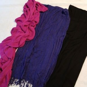 Wide Knit Linen Scarves Bundle of 3